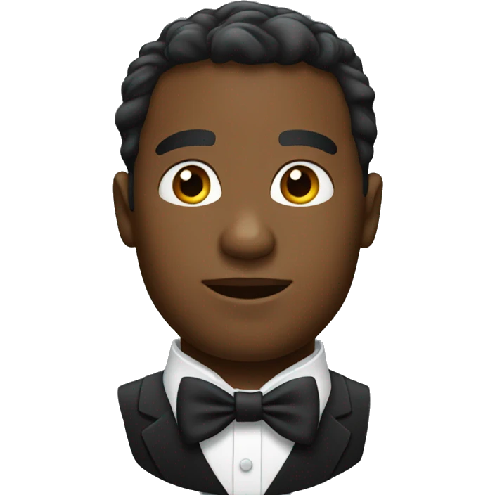 A black man with  bowtie emoji