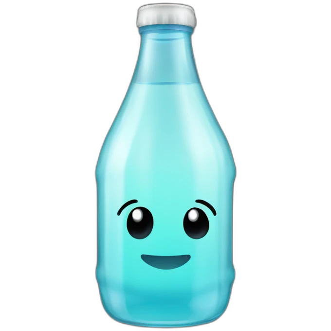 Carbonated water in a glass bottle  emoji