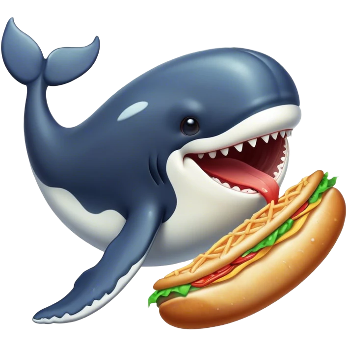 whale eating junk food emoji