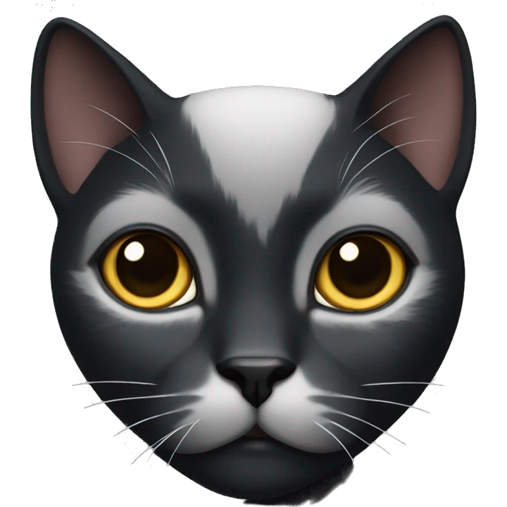 black cat with white chin emoji