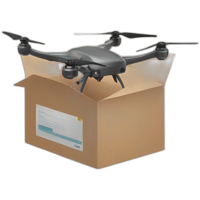 drone with box emoji