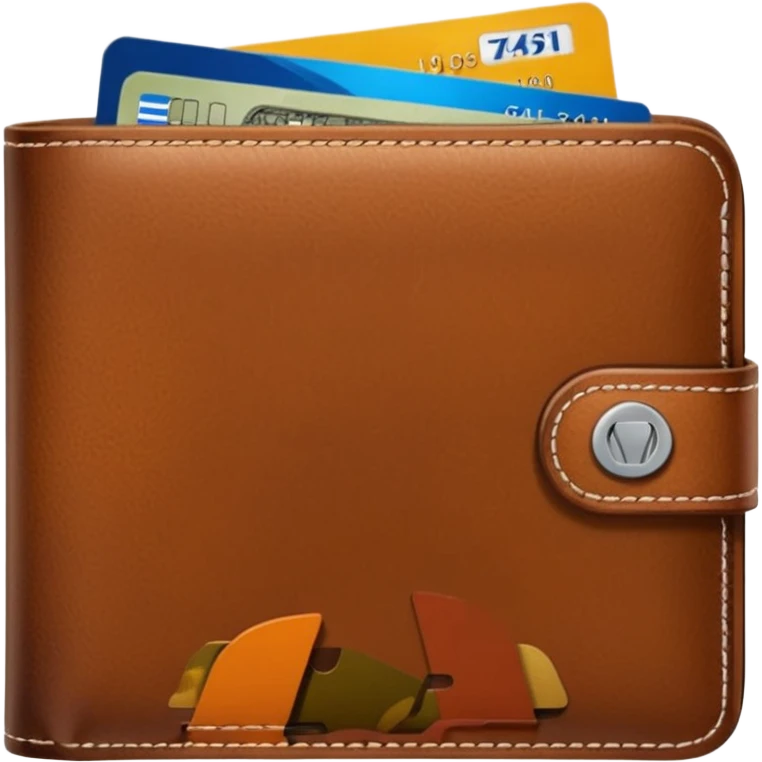portefeuille marron avec billet et carte bancaire emoji