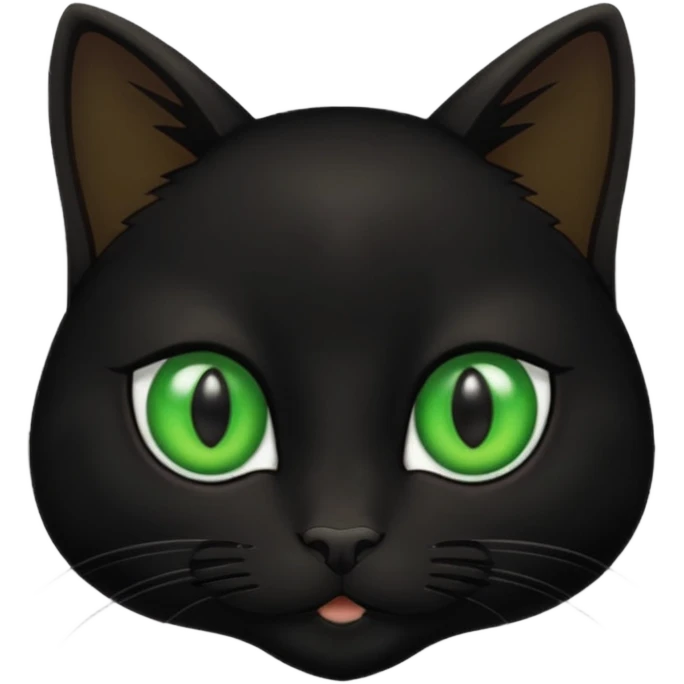 Small black cat with green eyes emoji