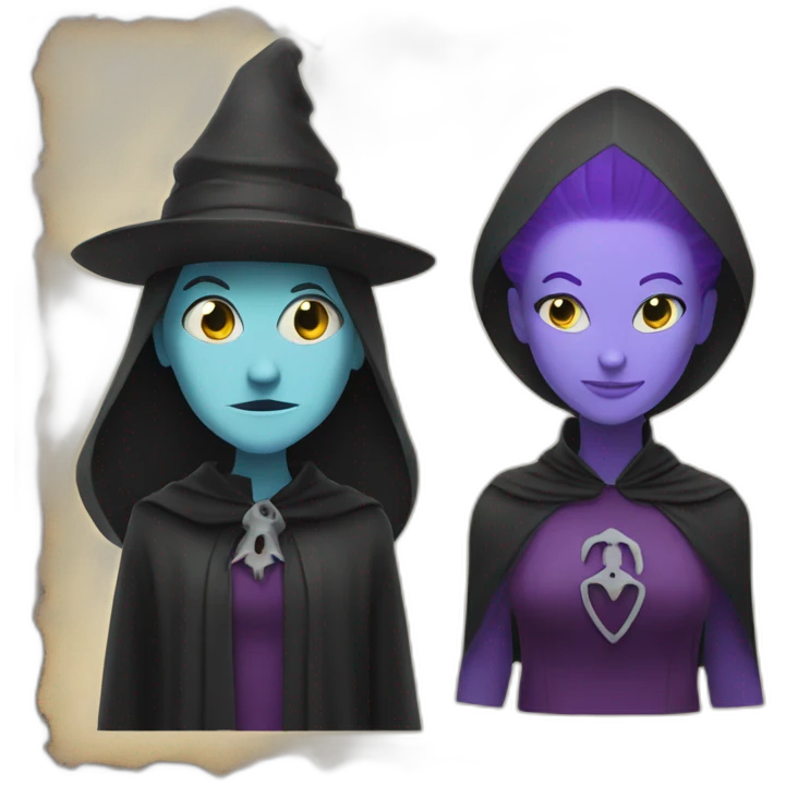 A fantom and a witch emoji