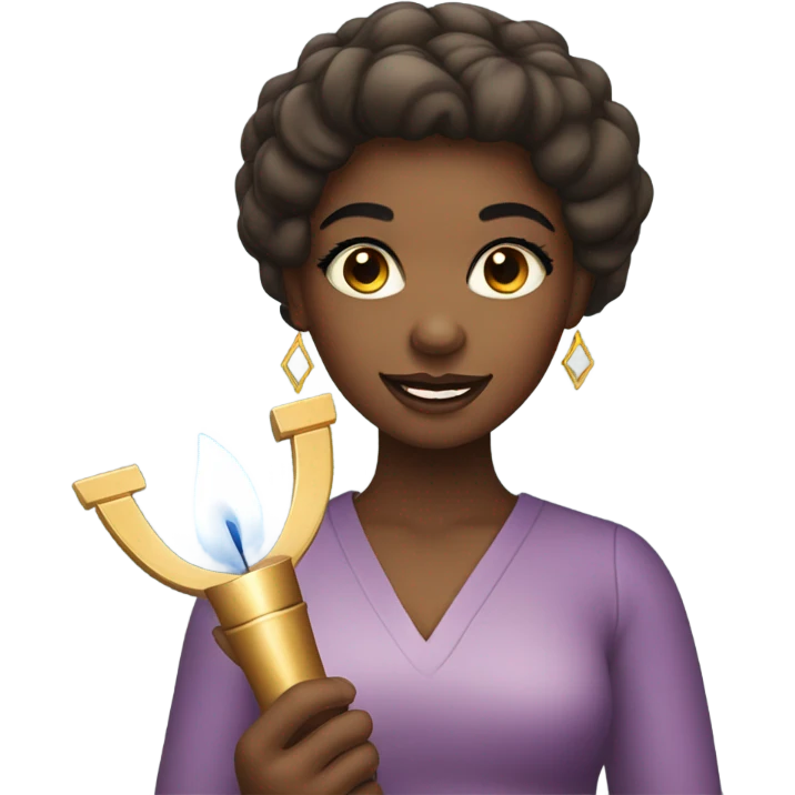 girl with a menorah and makeup on emoji