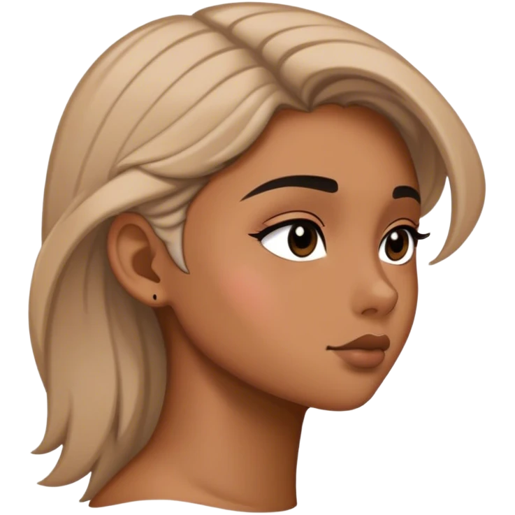 Side profile with black blush emoji