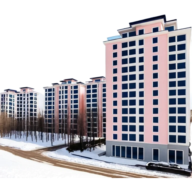Сделай русскую панельку белого цвета. Она должна быть в виде куба, а также с окнами 3 на 3 на каждом фасаде. Некоторые окна неоново-розовые. Сверху окна нет emoji