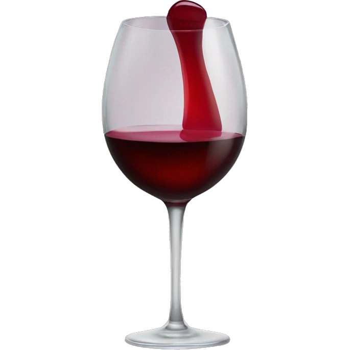 Glass of red wine with red lipstick on the rim emoji
