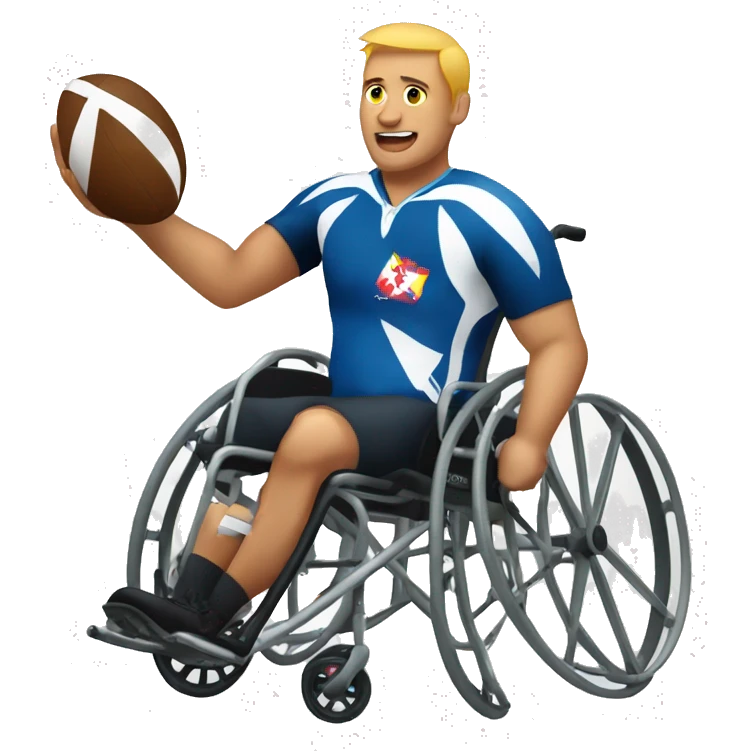 Athlete playing rugby in a wheelchair emoji