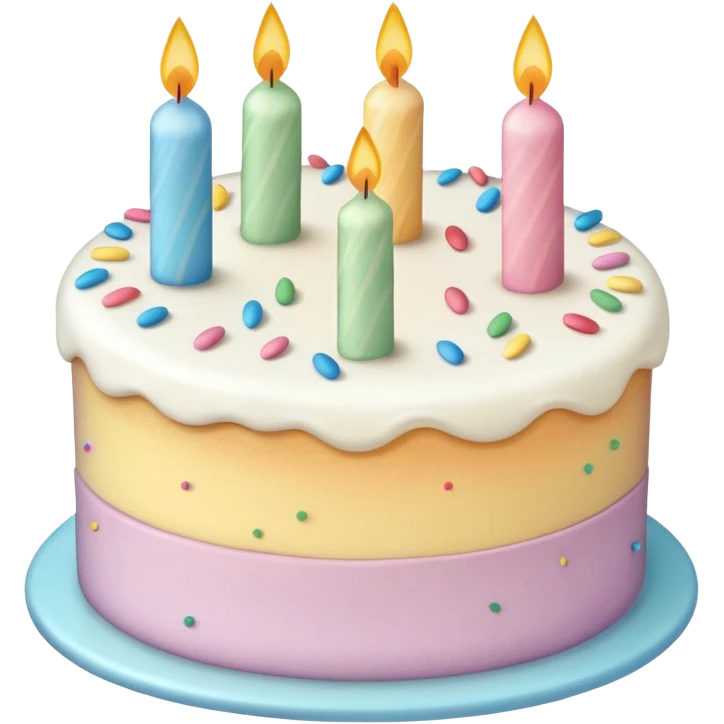 1 layer pastel birthday cake emoji