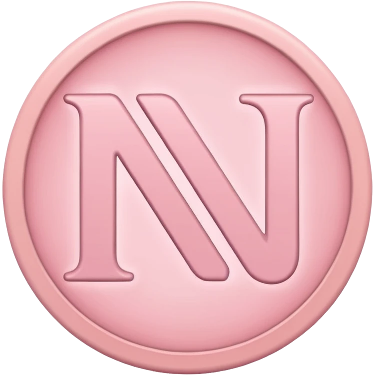 Netflix aesthetic isolated "N" logo in pastel pink emoji