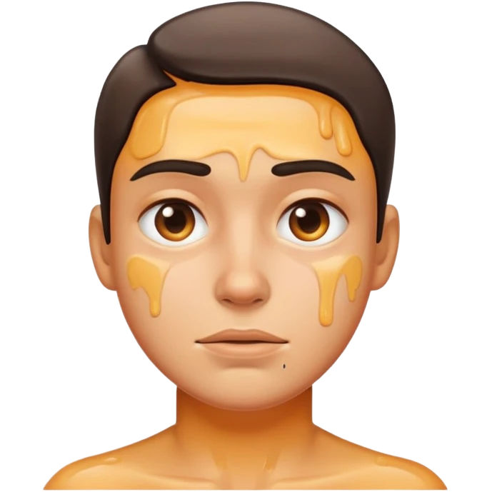 greasy person with oil on their face emoji