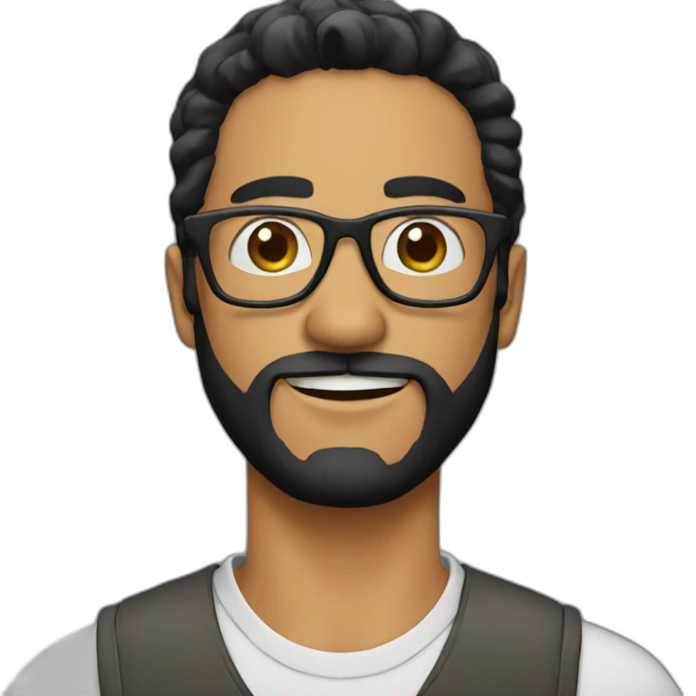 man-with-beard-black-hair-with-glasses emoji