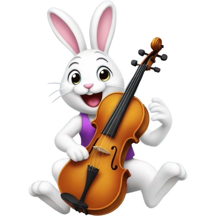 cheerful bun plays the violin emoji