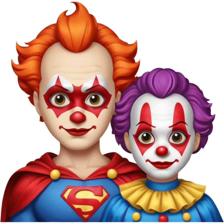 suuperhero with clown emoji
