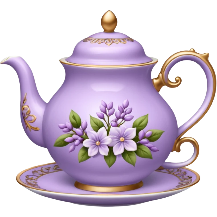porcelain tea lilac floral  emoji