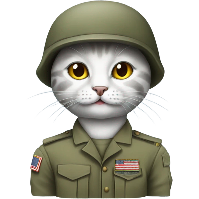 Cat in a military Coustom  emoji