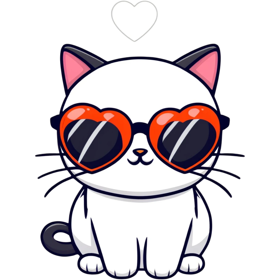 black cat wearing heart-shaped sunglasses emoji
