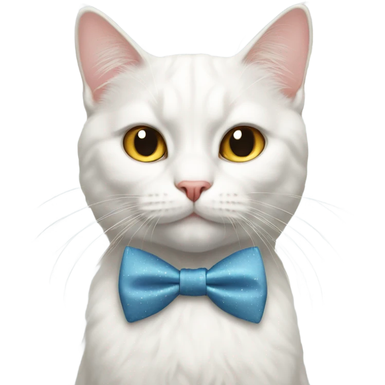 White cat with bowtie  emoji
