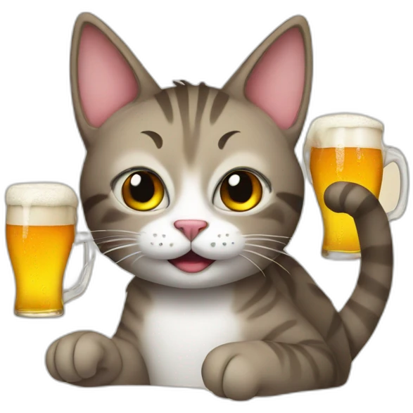 cat with a beer emoji