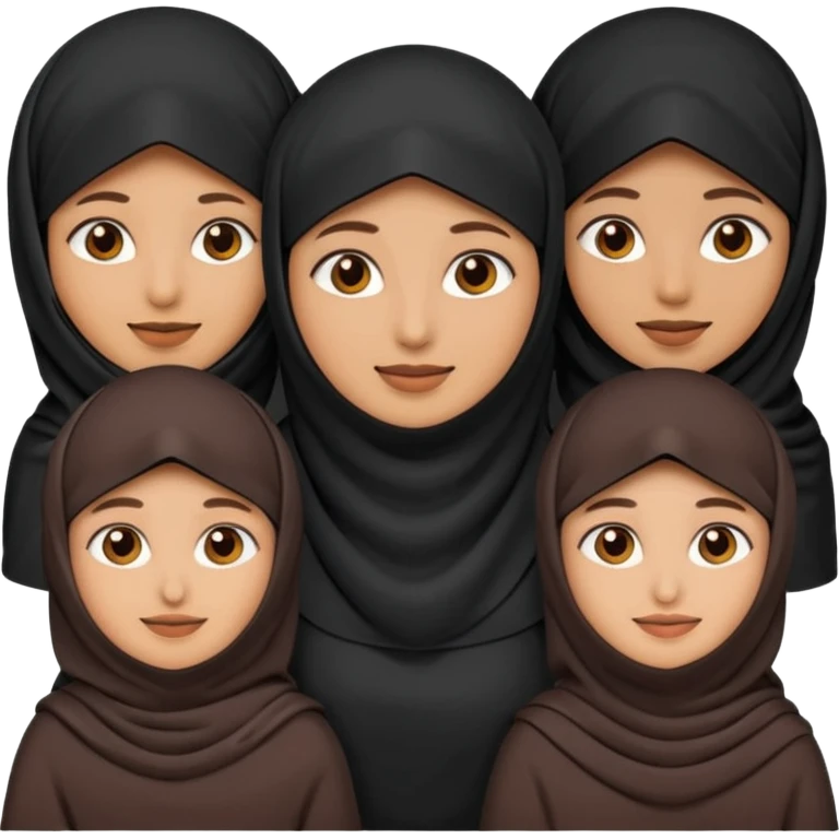 muslim faily emoji , with the women wearing niqab emoji