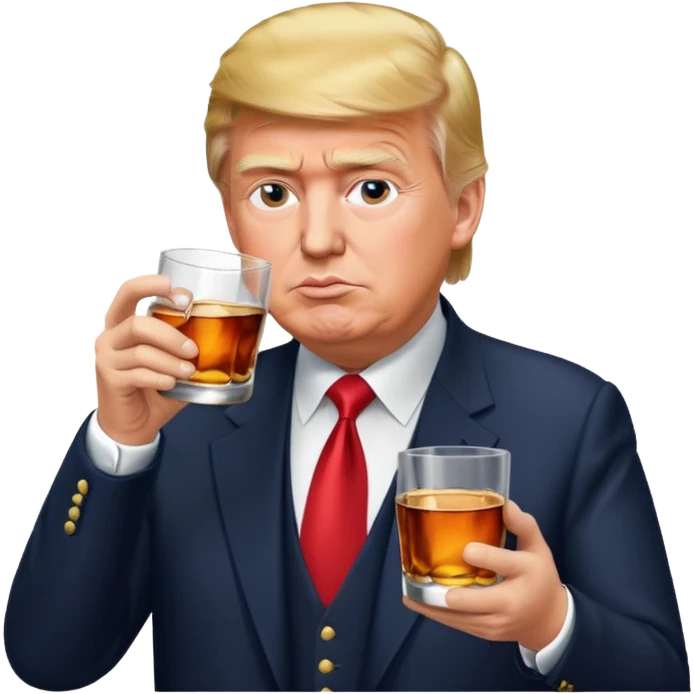 Trump drinks whiskey. emoji