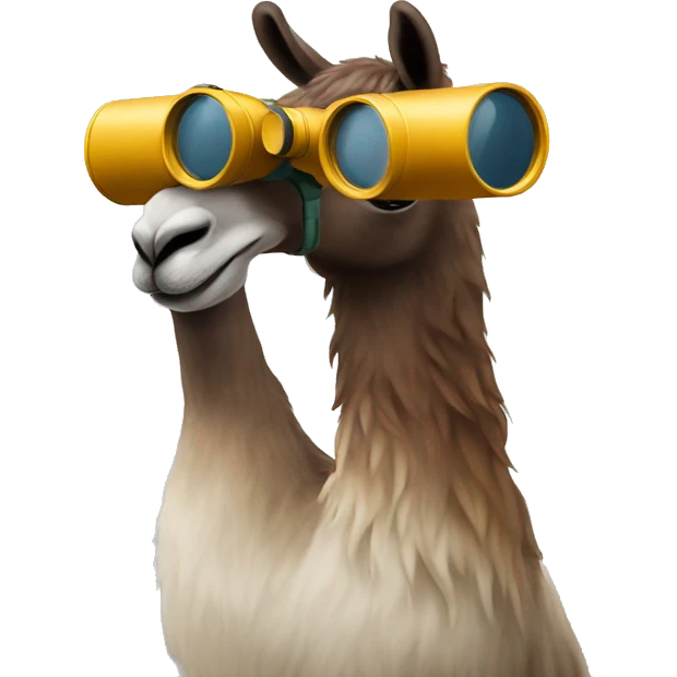 lama using binoculars emoji