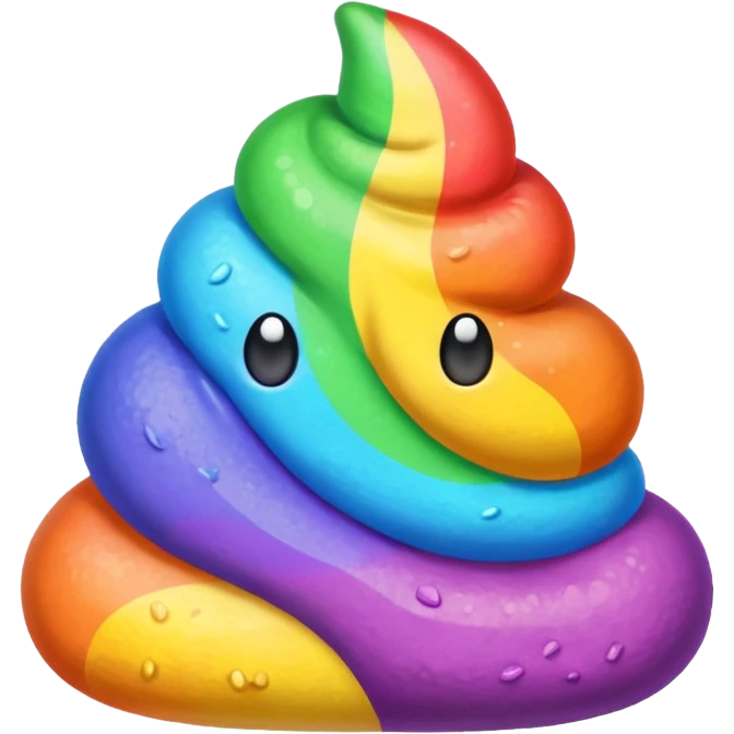 Rainbow poop emoji
