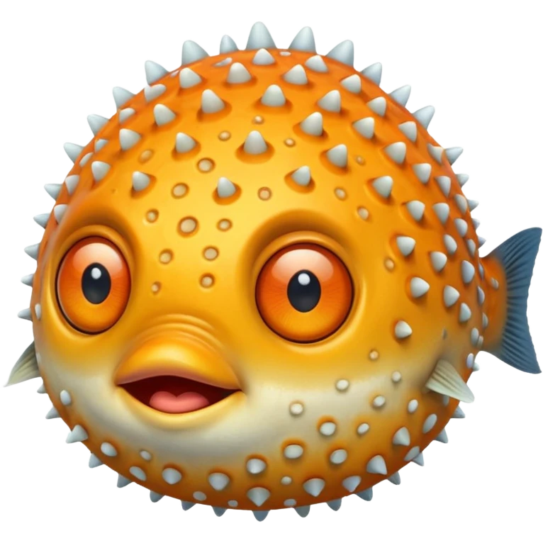 puffer fish, only eye, apple emoji style emoji