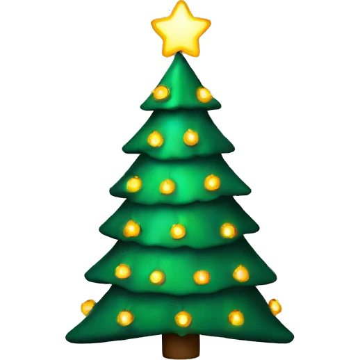 Christmas tree lighted up emoji