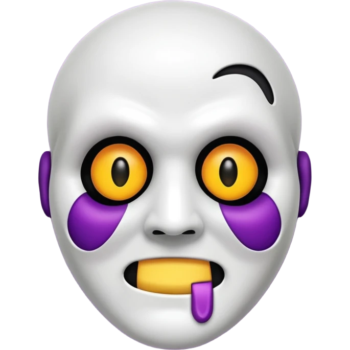 um coração roxo claro com o rosto do ghost face emoji