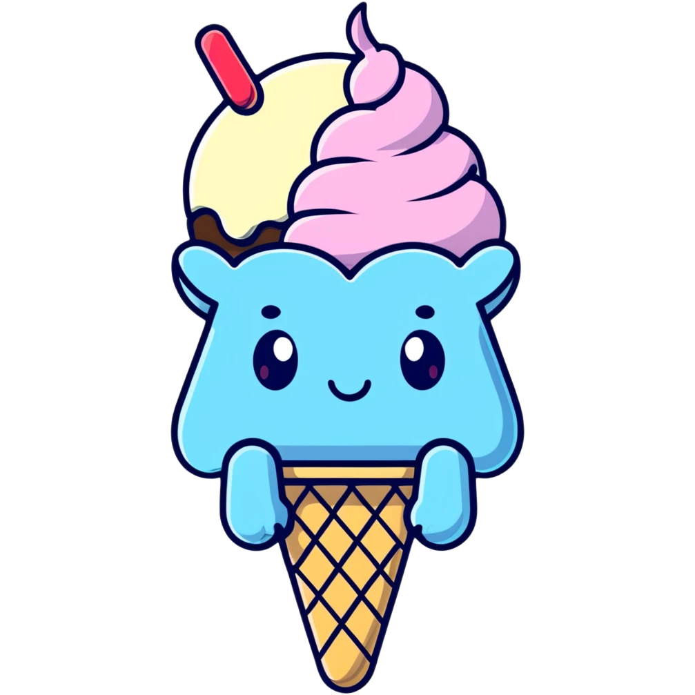 Stitch with a big ice cream emoji