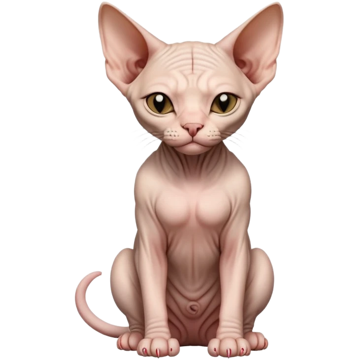 hairless sphynx cat full body sitting with eyes closed emoji