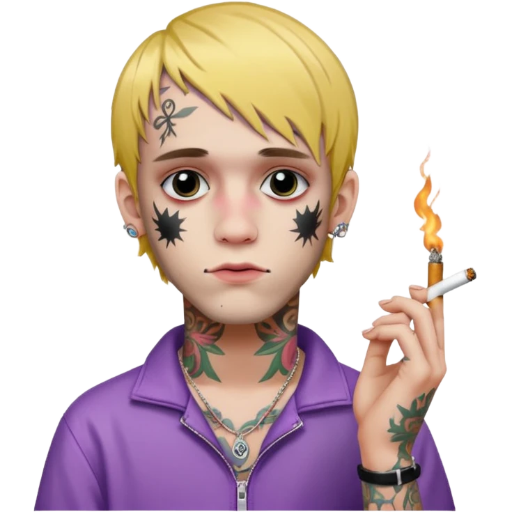 Un emoji de lil peep avec une cigarette  emoji