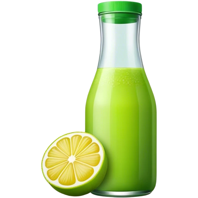 Green lemon juice bottle emoji