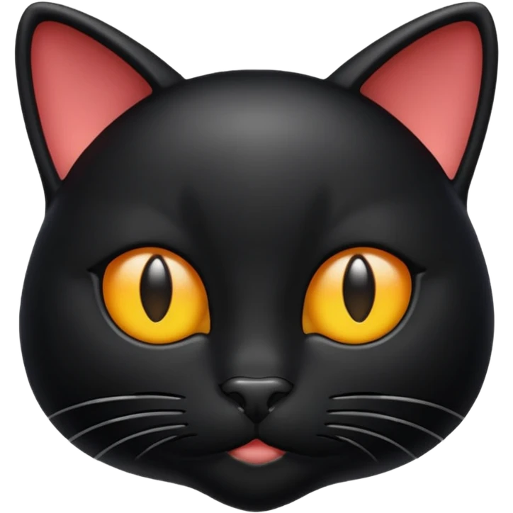 black cat emoji, apple style, facing forward emoji