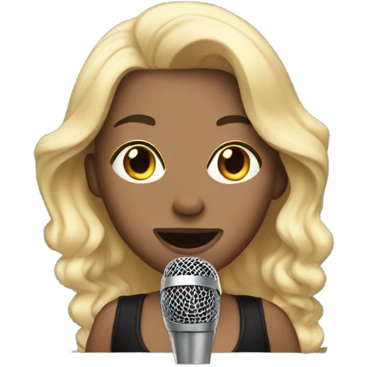 Super star blonde With a microphone emoji