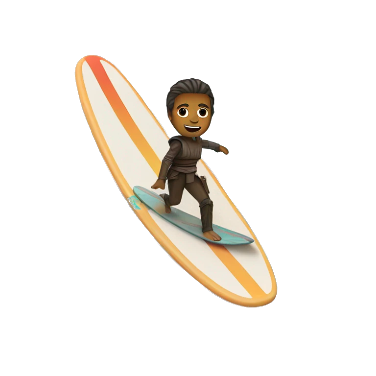 Star Wars riding a surf board emoji