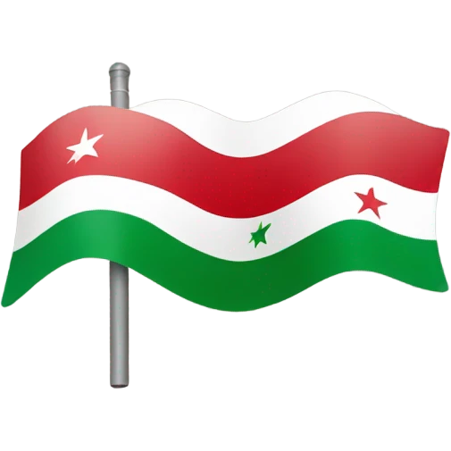Syria flag with 3 green stars  emoji