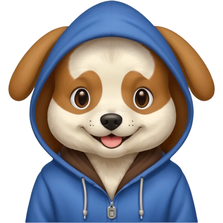 Dog wearing a hoodie emoji