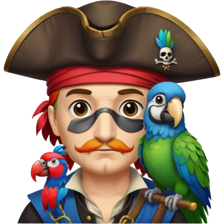 pirate and parrot emoji