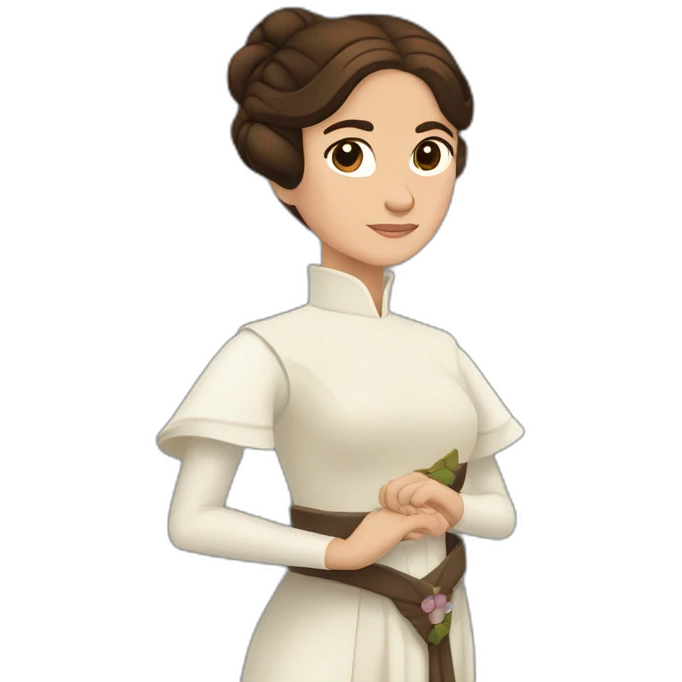 princesa leia levantando el brazo para decir adiós emoji