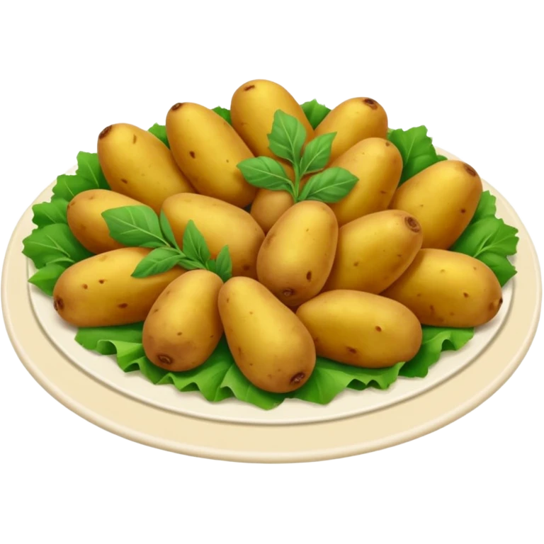 prato de jantar de buffet com batatas carnes e vegetais verdes emoji