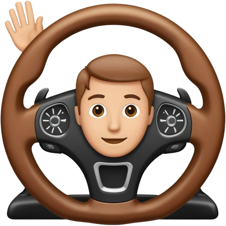 Hand on steering wheel emoji