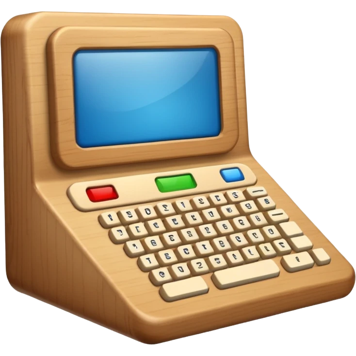 long rectangle wooden keypad with a  monitor emoji