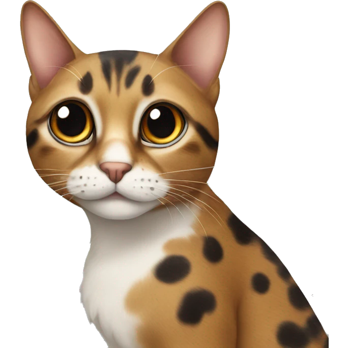 Cat with brown and black spots emoji