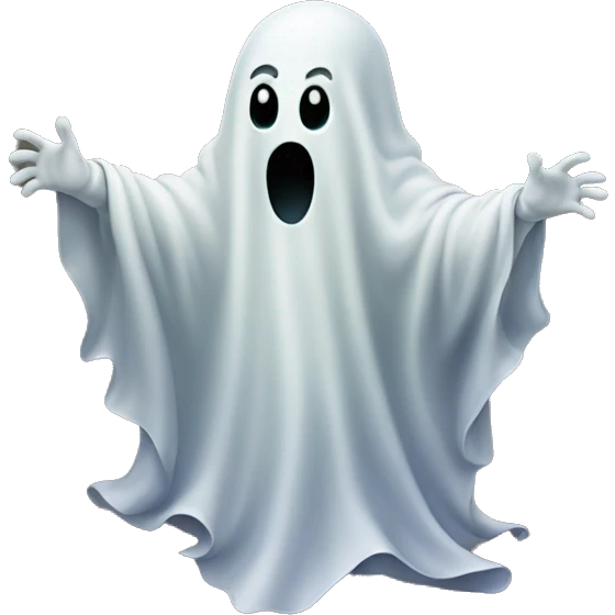 a ghost on a piece of land emoji