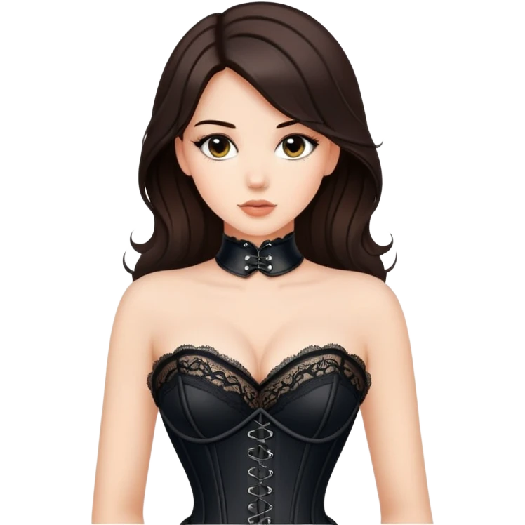 Sexy brunette dressed corset  emoji