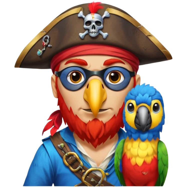 pirate and parrot emoji