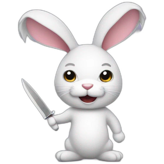 bunny with knife emoji